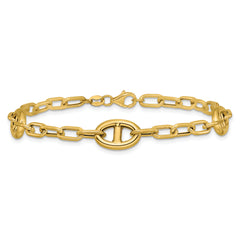 14K Polished Fancy Anchor Link Bracelet
