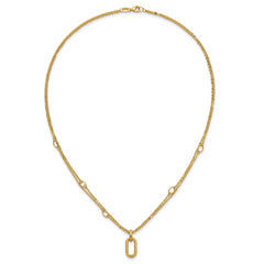 14K Polished Fancy Two-Strand Link Necklace