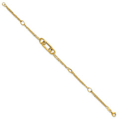 14K Polished Fancy Two-Strand Link Bracelet