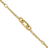 14K Polished Fancy Two-Strand Link Bracelet