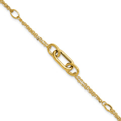14K Polished Fancy Two-Strand Link Bracelet