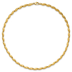14K Polished and Satin 4.2mm Fancy Link Necklace