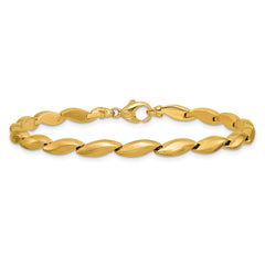 14K Polished and Satin 4.2mm Fancy Link Bracelet