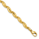14K Polished and Satin 4.2mm Fancy Link Bracelet
