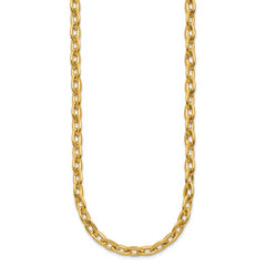 14K Polished Fancy 5.5mm Oval Link Necklace
