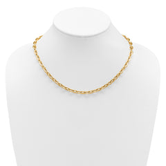 14K Polished Fancy 5.5mm Oval Link Necklace