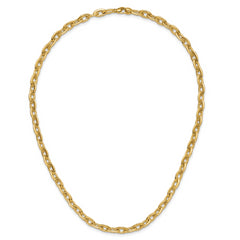 14K Polished Fancy 5.5mm Oval Link Necklace