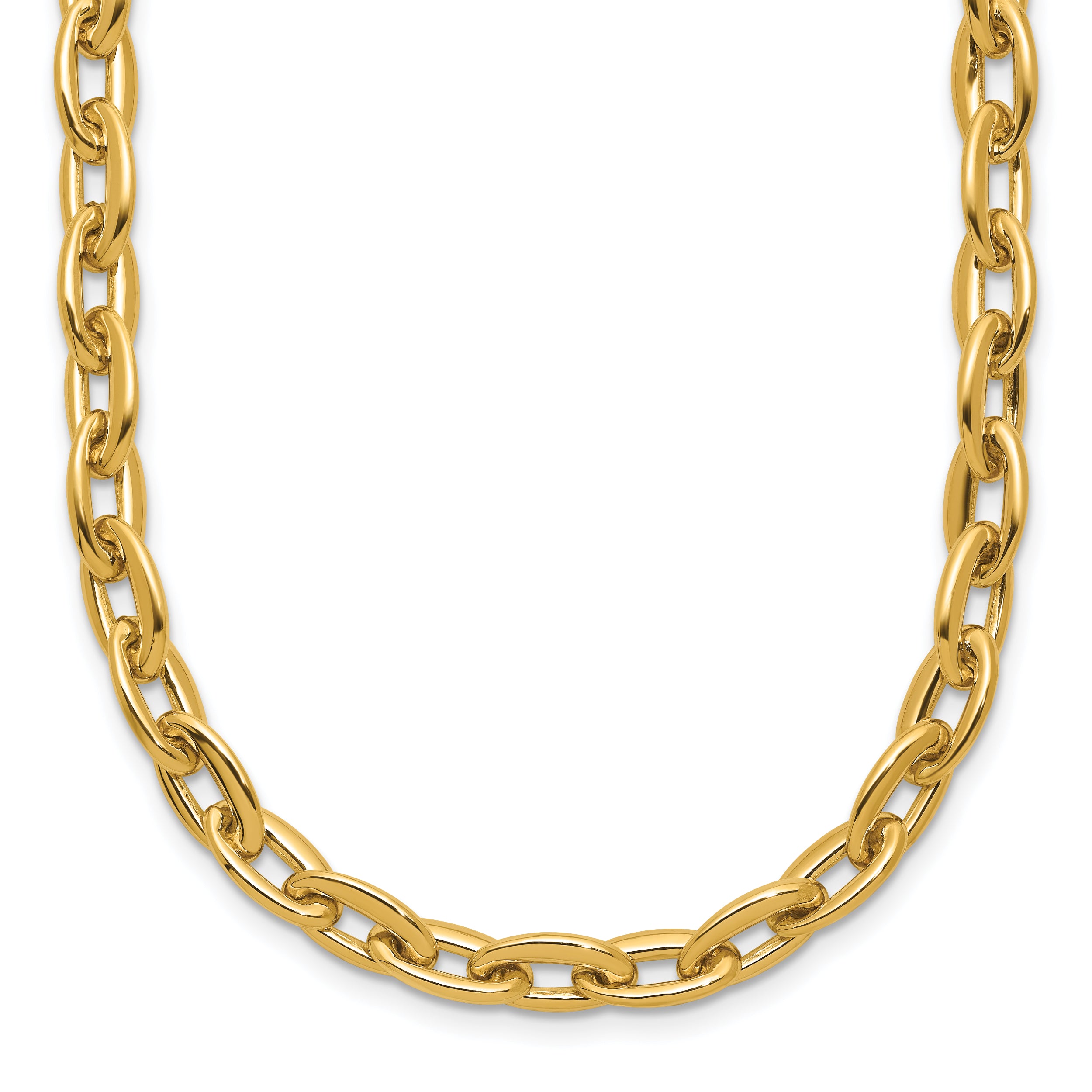 14K Polished Fancy 5.5mm Oval Link Necklace