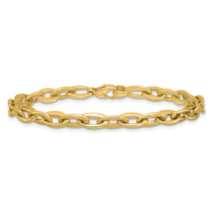 14K Polished Fancy 5.5mm Oval Link Bracelet