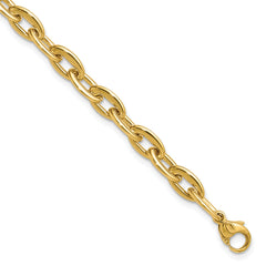 14K Polished Fancy 5.5mm Oval Link Bracelet