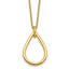 14K Polished Fancy Open Teardrop w/ 2in Ext. Necklace