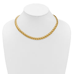 14K Polished and Brushed Fancy 8.0mm Necklace