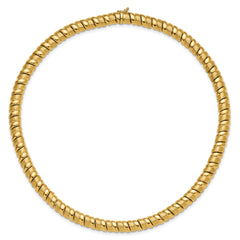 14K Polished and Brushed Fancy 8.0mm Necklace