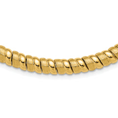 14K Polished and Brushed Fancy 8.0mm Necklace
