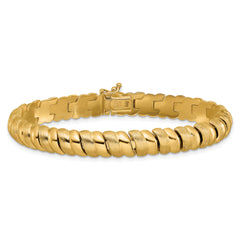 14K Polished and Brushed Fancy 8.0mm Bracelet