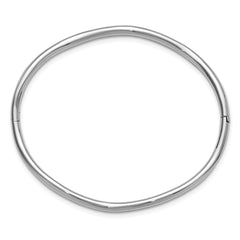 14K White Gold Polished Fancy Wavy Hinged Bangle