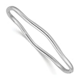 14K White Gold Polished Fancy Wavy Hinged Bangle
