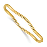 14K Polished Fancy Wavy Hinged Bangle