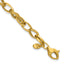 14K Polished and Textured Fancy Oval Link Bracelet