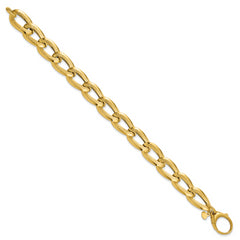 14K Polished and Laser-cut Fancy Oval Link Bracelet