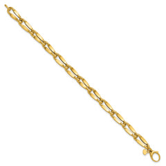 14K Polished Fancy Contoured Link Bracelet