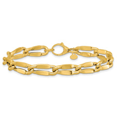 14K Polished Fancy Contoured Link Bracelet