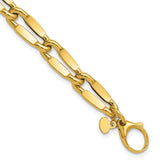 14K Polished Fancy Contoured Link Bracelet