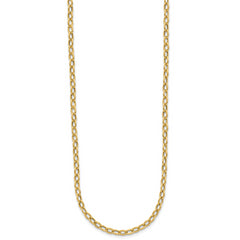 14K Polished Fancy Flat Cable Link Necklace