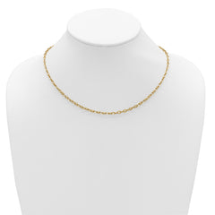 14K Polished Fancy Flat Cable Link Necklace