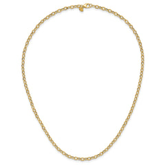 14K Polished Fancy Flat Cable Link Necklace