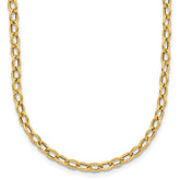 14K Polished Fancy Flat Cable Link Necklace