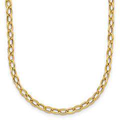 14K Polished Fancy Flat Cable Link Necklace
