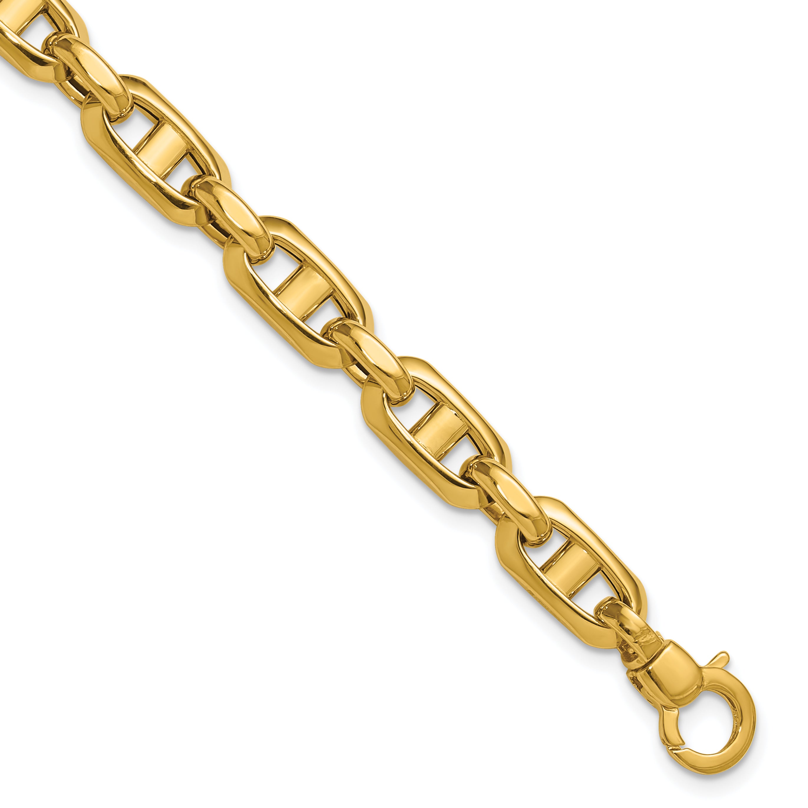 14K Polished Fancy Mariner Link Bracelet