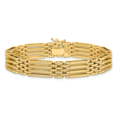14K Polished Fancy 10.0mm Link Bracelet