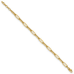 14K Polished Fancy Link with 1in ext Bracelet