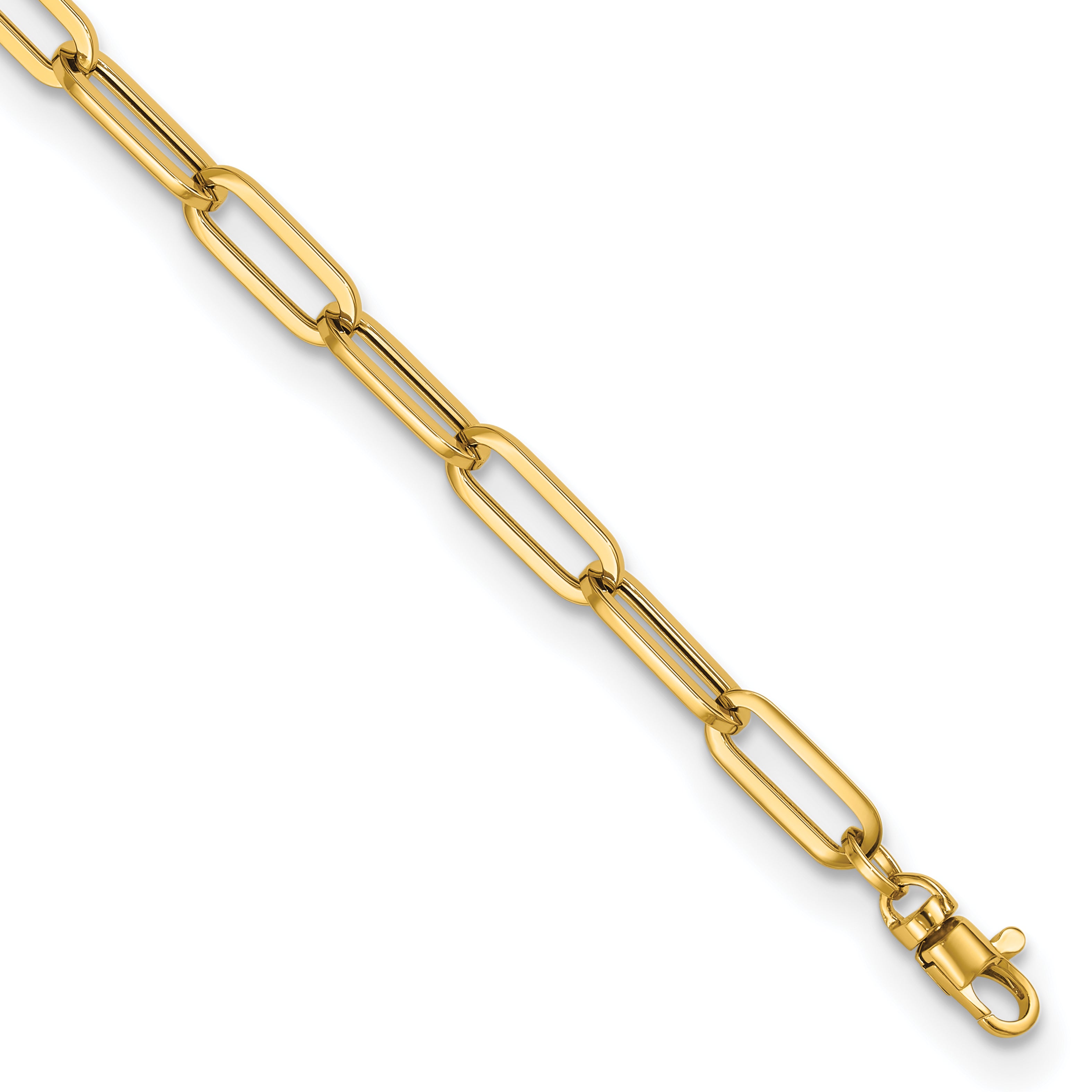 14K Polished Fancy Link with 1in ext Bracelet