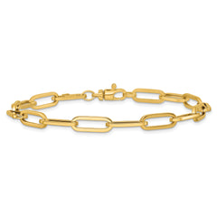 14K Polished Fancy Link with 1in ext Bracelet