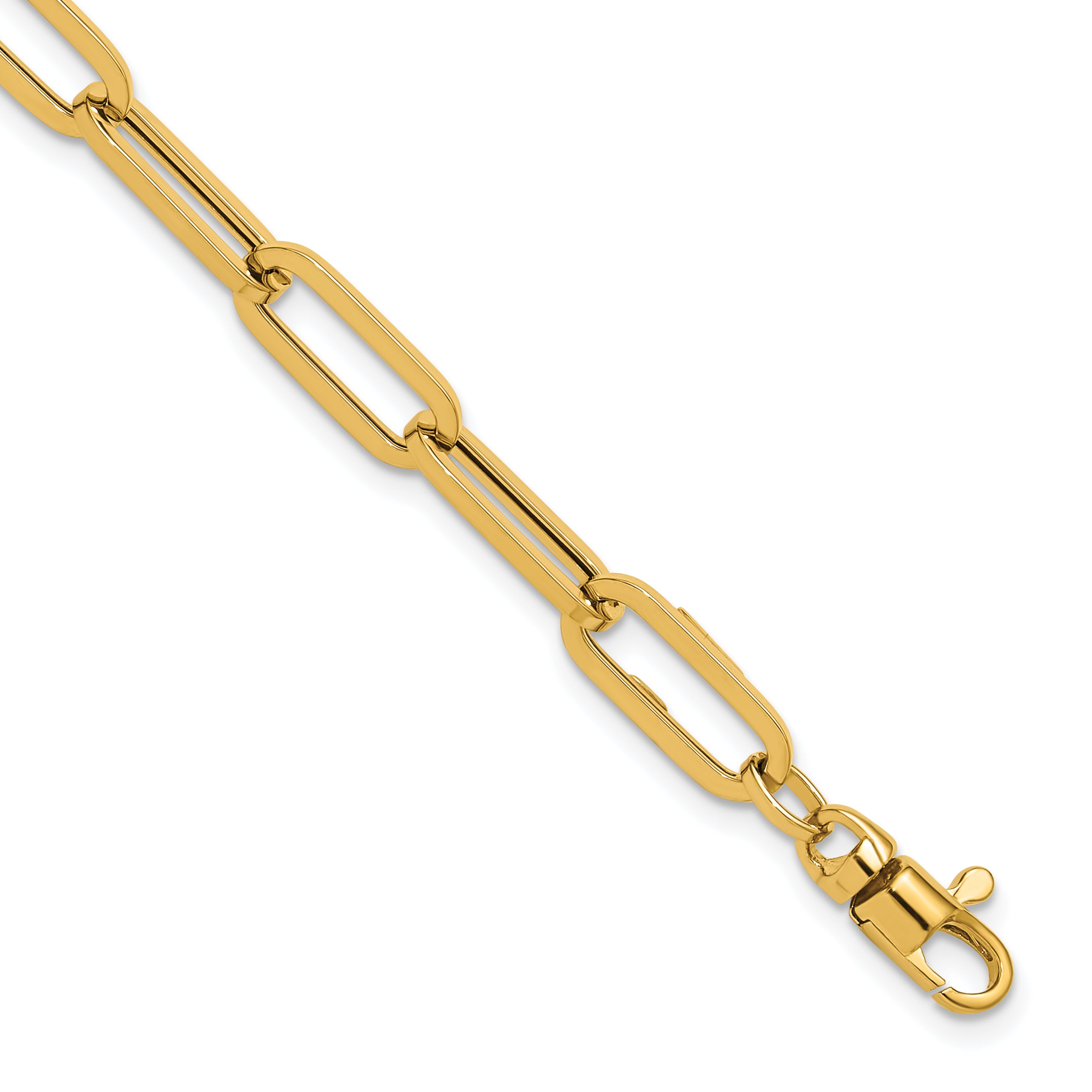 14K Polished Fancy Link with 1in ext Bracelet