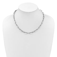 14K White Gold Polished Fancy Link Necklace