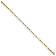 14K Polished Fancy Link with 1in ext Bracelet