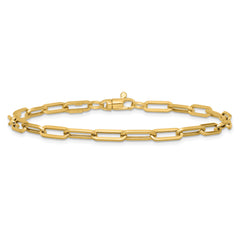 14K Polished Fancy Link with 1in ext Bracelet