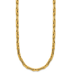 14K Polished Hollow Fancy Link Necklace