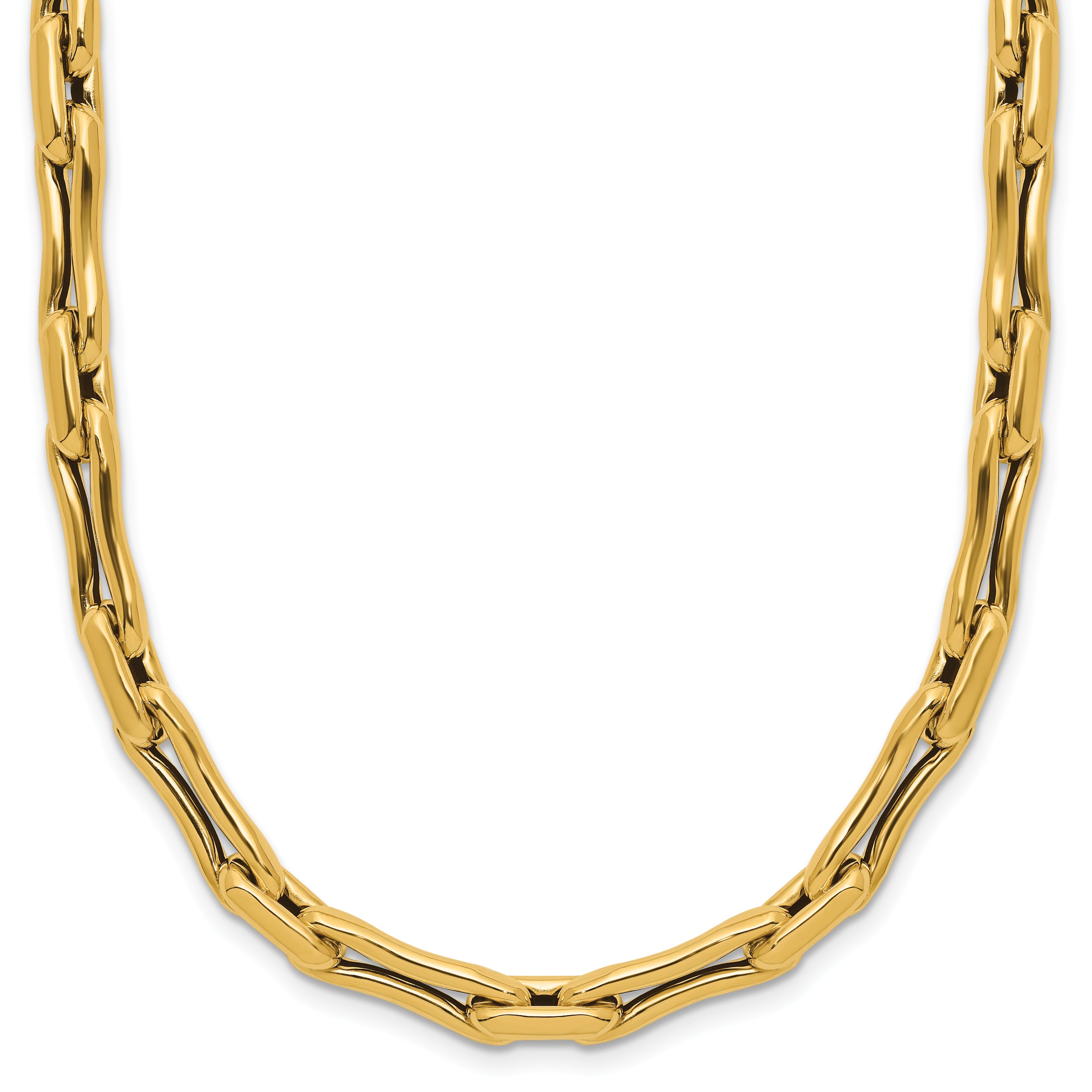 14K Polished Hollow Fancy Link Necklace