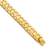 14K Polished Hexagon Design Bracelet