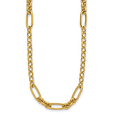 14K Polished Fancy Link Necklace