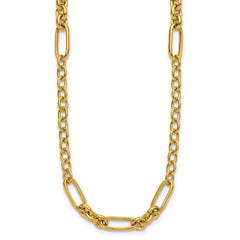 14K Polished Fancy Link Necklace