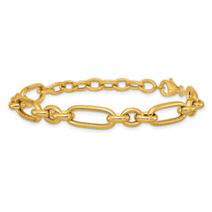 14K Polished Fancy Link Bracelet