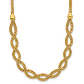 14K Polished Fancy Woven Necklace