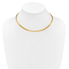 14K Polished and Satin 4mm 16in Reversible Omega Necklace