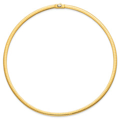 14K Polished and Satin 4mm 16in Reversible Omega Necklace